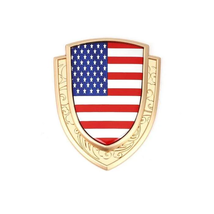 American Flag National Shield Gold Emblem