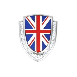 British Flag National Shield Silver Emblem