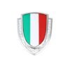 Italian Flag National Shield Silver Emblem